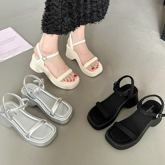 Sandals Chunky Plain Heel