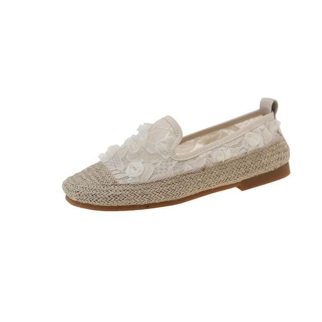 Mesh Floral Slip-Ons Espadrille