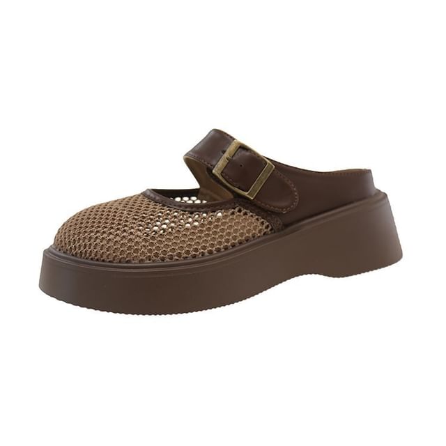 Jane Mesh Platform Mules Mary