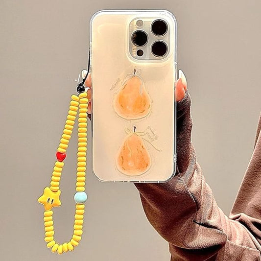Print Strap Case Set Bead Phone Pear Star /