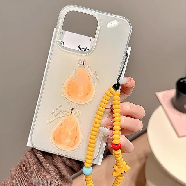 Print Strap Case Set Bead Phone Pear Star /