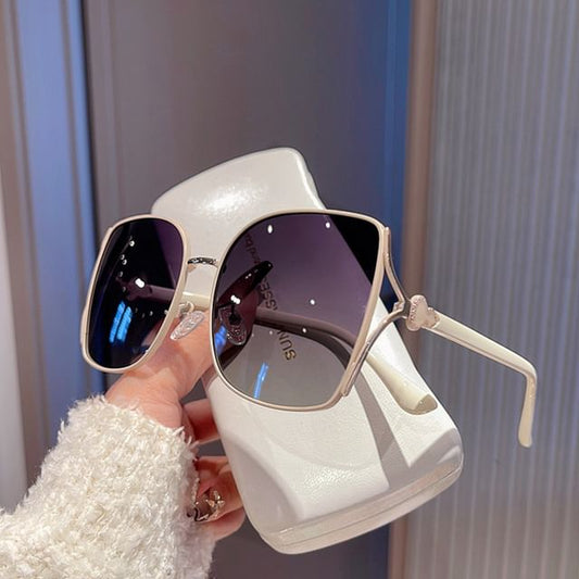 / Polished Cleaning Square Cloth Pouch Set Frame Sunglasses Metal Case Oversized