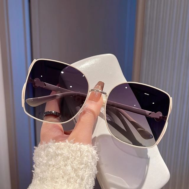 / Polished Cleaning Square Cloth Pouch Set Frame Sunglasses Metal Case Oversized