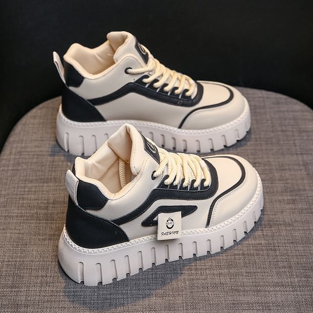 Platform High Top Sneakers Panel