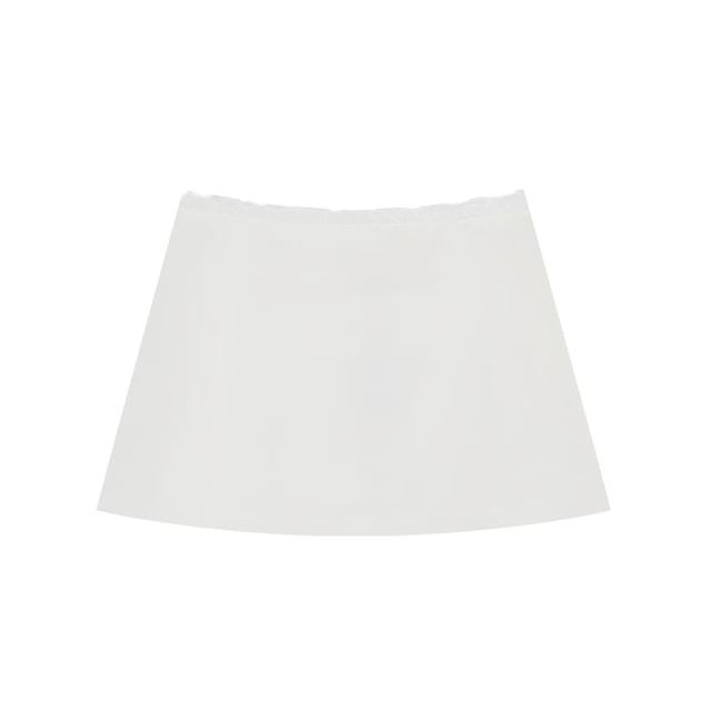 Lace-Trimmed Mini Pencil Skirt with Mid Rise