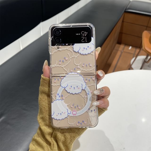 Dog Suction / Print Strap Set Phone Magnetic Case