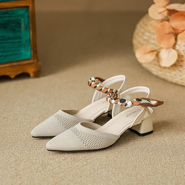 Chunky Heel Sandals Pointed