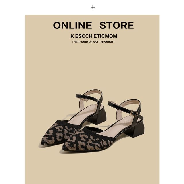 Chunky Sandals Pointed Heel