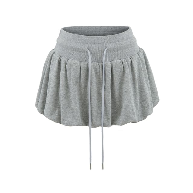 Tie-Waist Puffy Mini Skirt