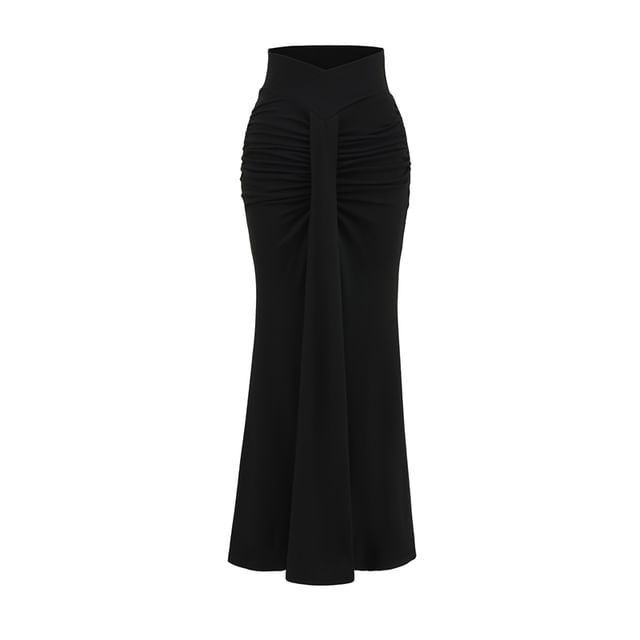 Ruched Mermaid Maxi Skirt