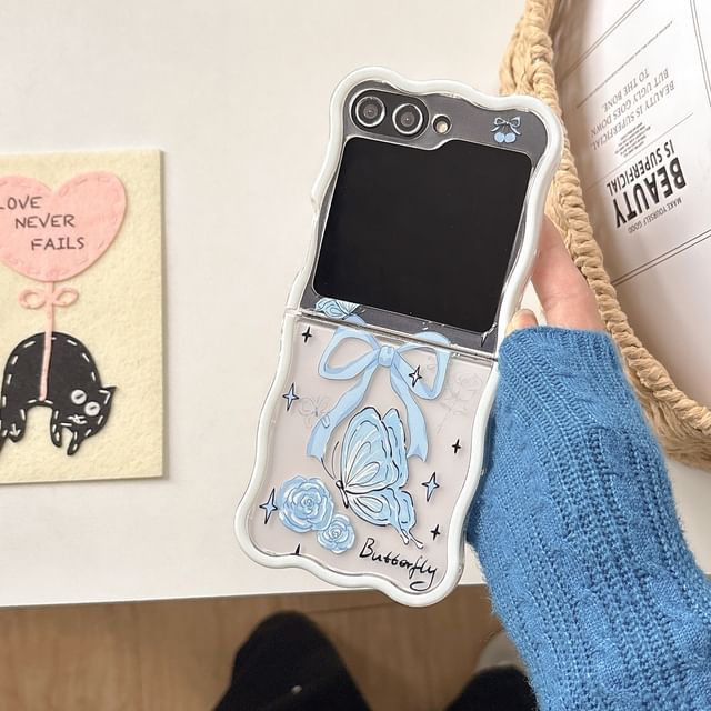 Strap Set Case Rose Butterfly Phone /
