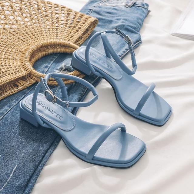 Strap Ankle Sandals Chunky Heel
