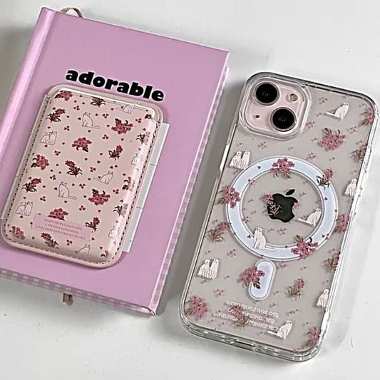 Holder MagSafe) Case Butterfly (Compatible / Phone Set Magnetic Card with