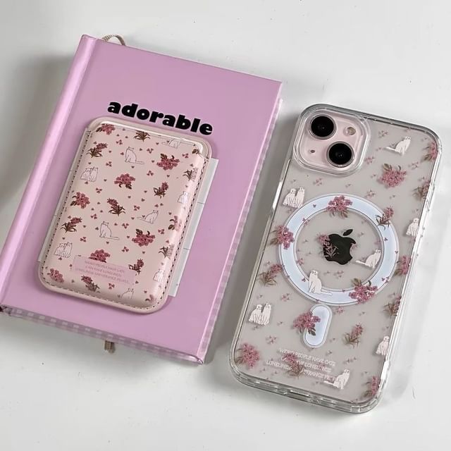Holder MagSafe) Case Butterfly (Compatible / Phone Set Magnetic Card with
