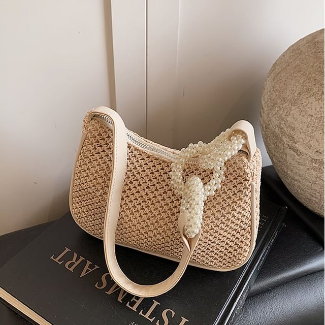 Woven Beaded Shoulder Bag