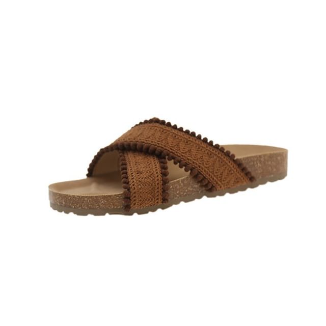 Cross Sandals Knit Strap