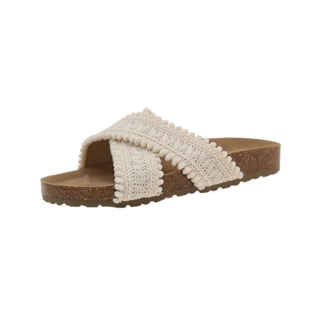 Cross Sandals Knit Strap