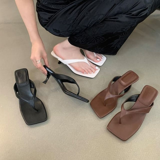 Flip-Flops Heel Kitten Toe Square
