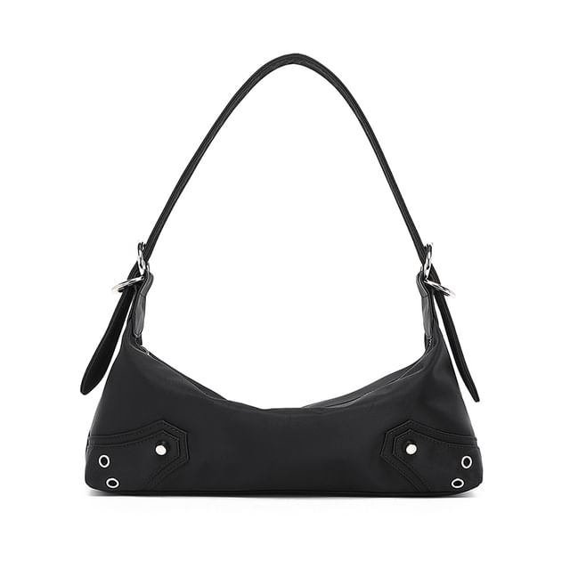 Faux Leather Studded Shoulder Bag