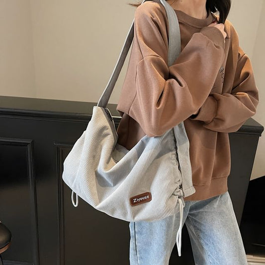 Bag Striped Corduroy Shoulder