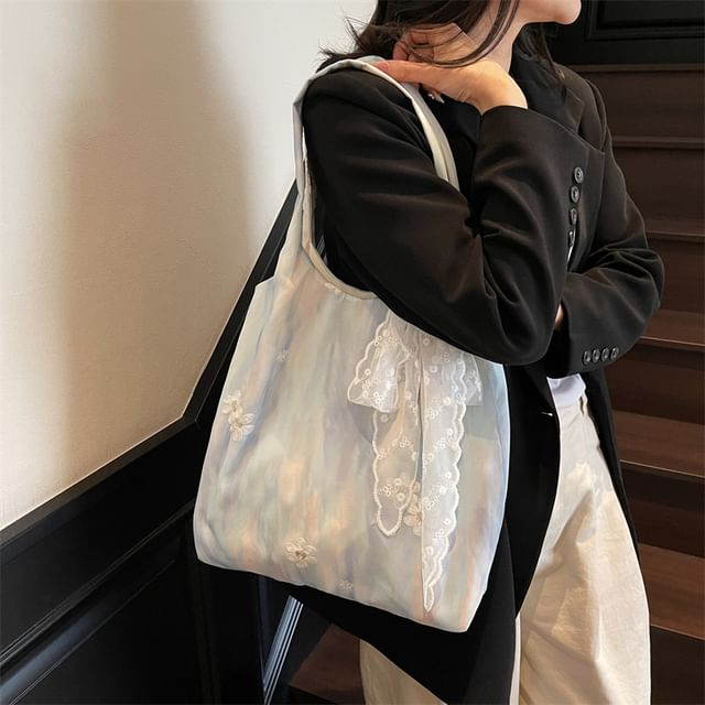 Lace Tote Panel Bag