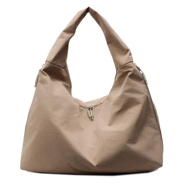 Plain Zip Shoulder Bag