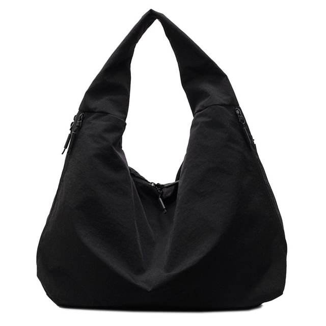 Plain Zip Shoulder Bag