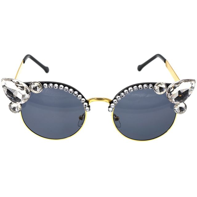 Rhinestone Floral Sunglasses