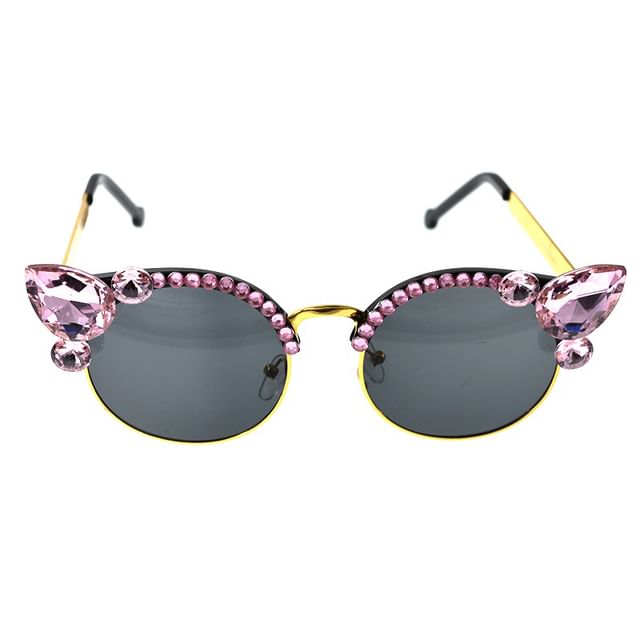 Rhinestone Floral Sunglasses