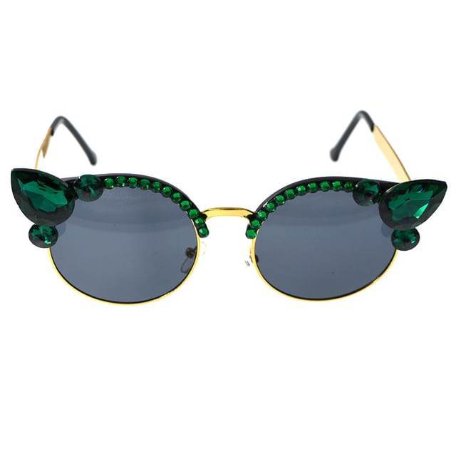 Rhinestone Floral Sunglasses