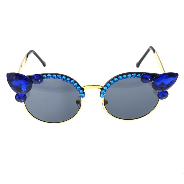 Rhinestone Floral Sunglasses