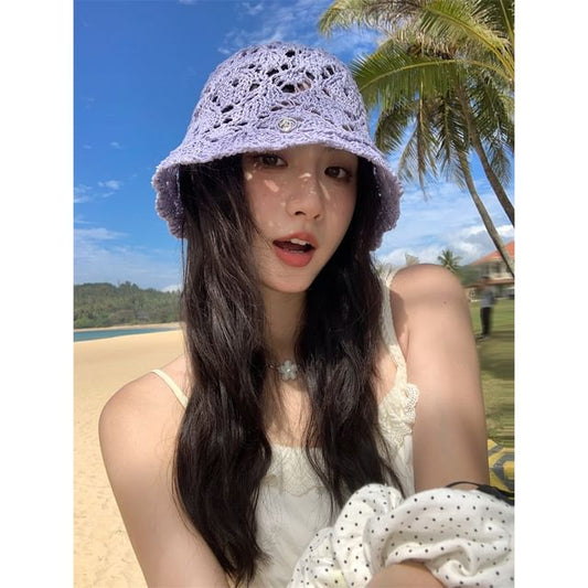 Bucket Hat Crochet Straw