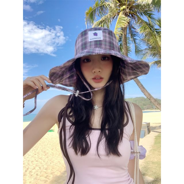 Plaid Hat Applique Lemon Sun