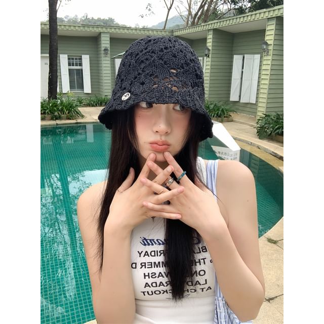 Bucket Hat Crochet Straw