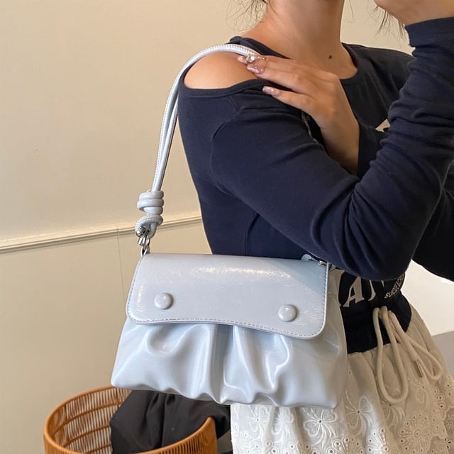 Flap Ruched Shoulder Bag