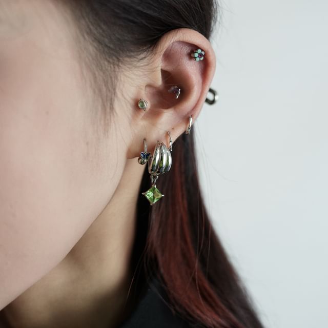 Unisex Rings Dangle Earrings Rhinestone