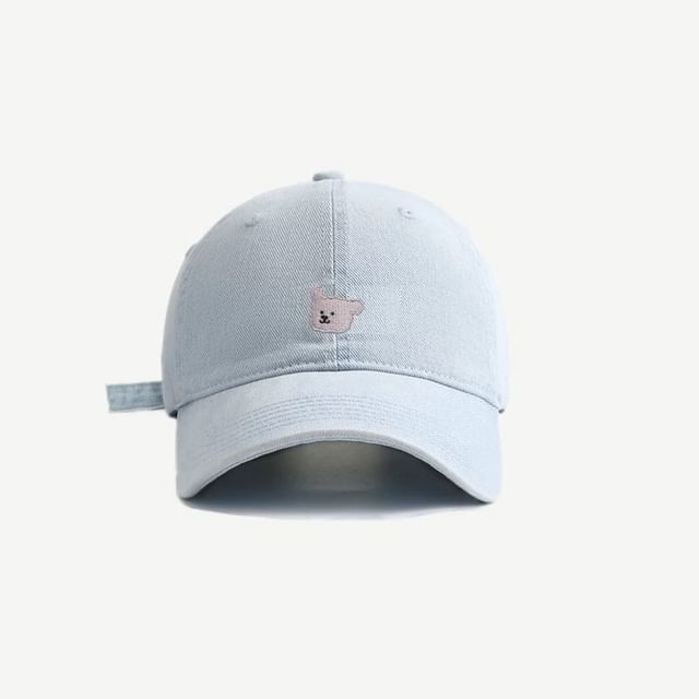 Dog Embroidered Denim Baseball Cap