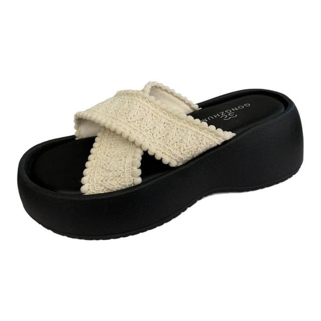Sandals Cross Platform Slide Strap