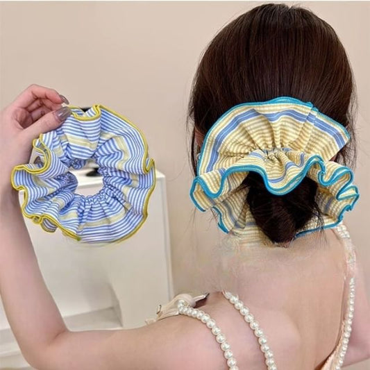 Ruffled Scrunchie Striped