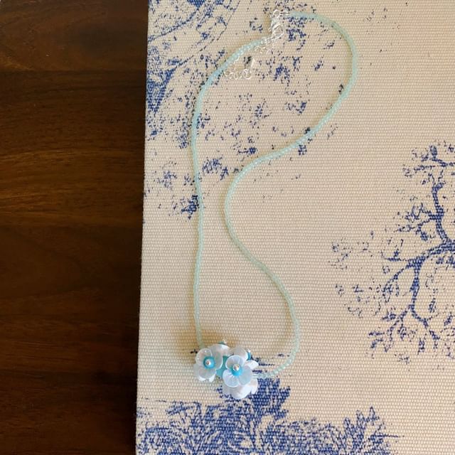 Beaded Necklace Earring Drop / Floral