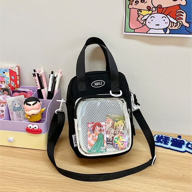 Mesh Panel Crossbody Bag