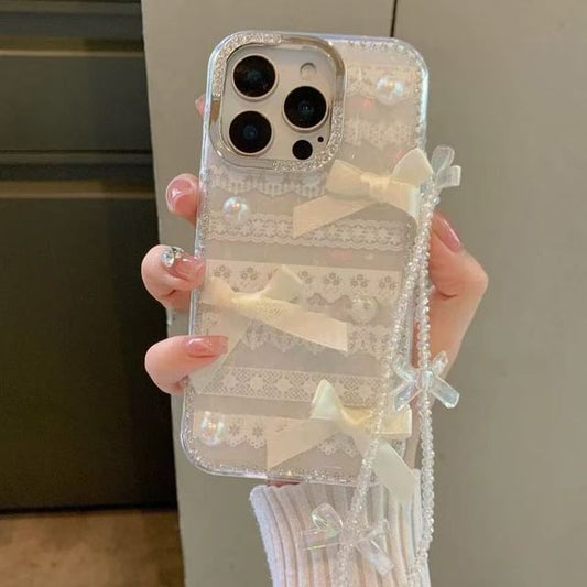 / Adhesive Case Print Lace Ribbon Decoration Set Strap Phone