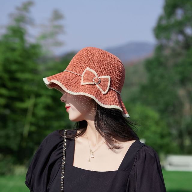Bow Ruffle Bucket Hat