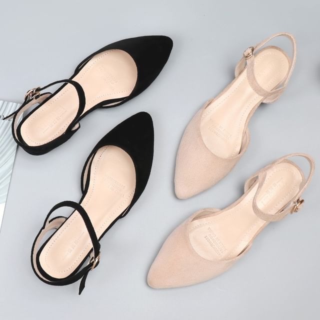 Toe Heel Sandals Almond Chunky