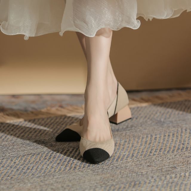 Pumps Heel Pointed Chunky