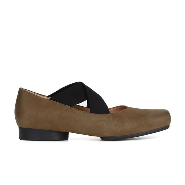 Square Cross Strap Pumps Mary Toe Heel Chunky Jane