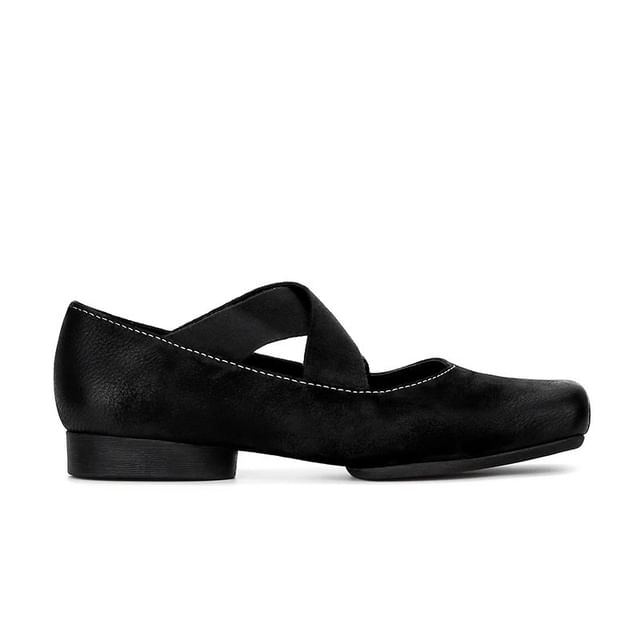 Square Cross Strap Pumps Mary Toe Heel Chunky Jane