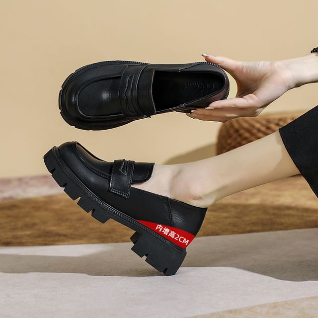 Chunky Loafers Platform Heel