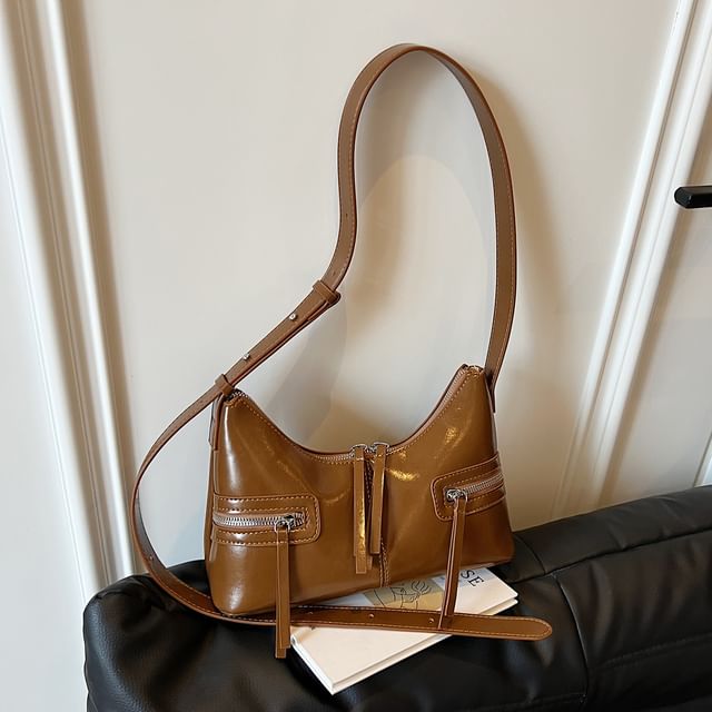 Zip Panel Shoulder Bag