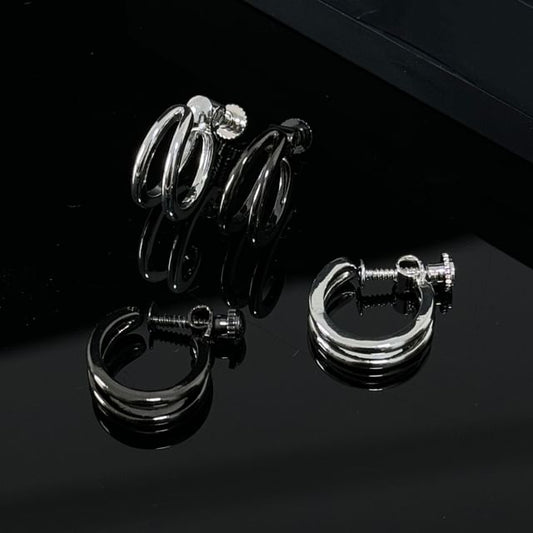 Layered Alloy Hoop Earring Set